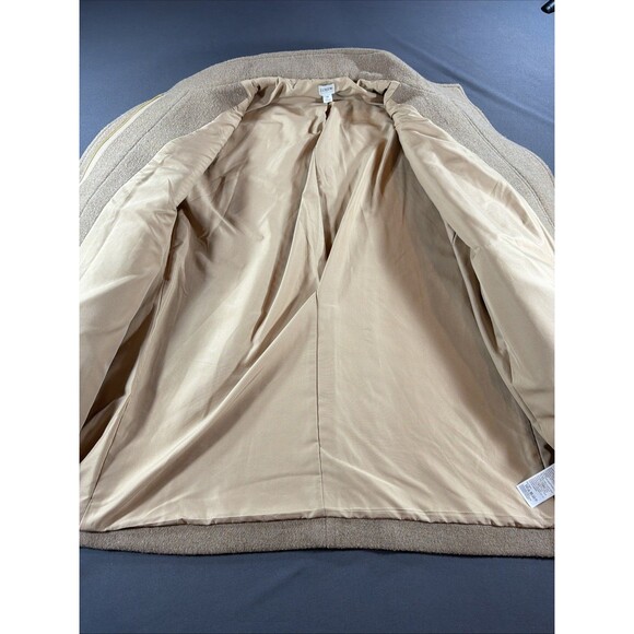 J Crew BU261 Womens Wool City Coat Long Sleeve Zip-Up Button Neck Tan 18 - Picture 7 of 14